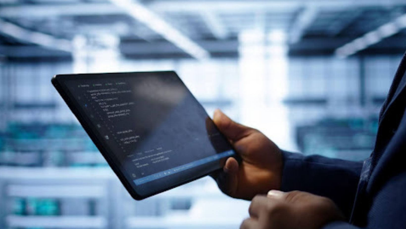 IT specialist working in data center representing casino software for small operators